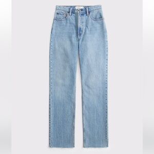 Abercrombie and Fitch Curve Love Light Blue Straight Leg Jeans